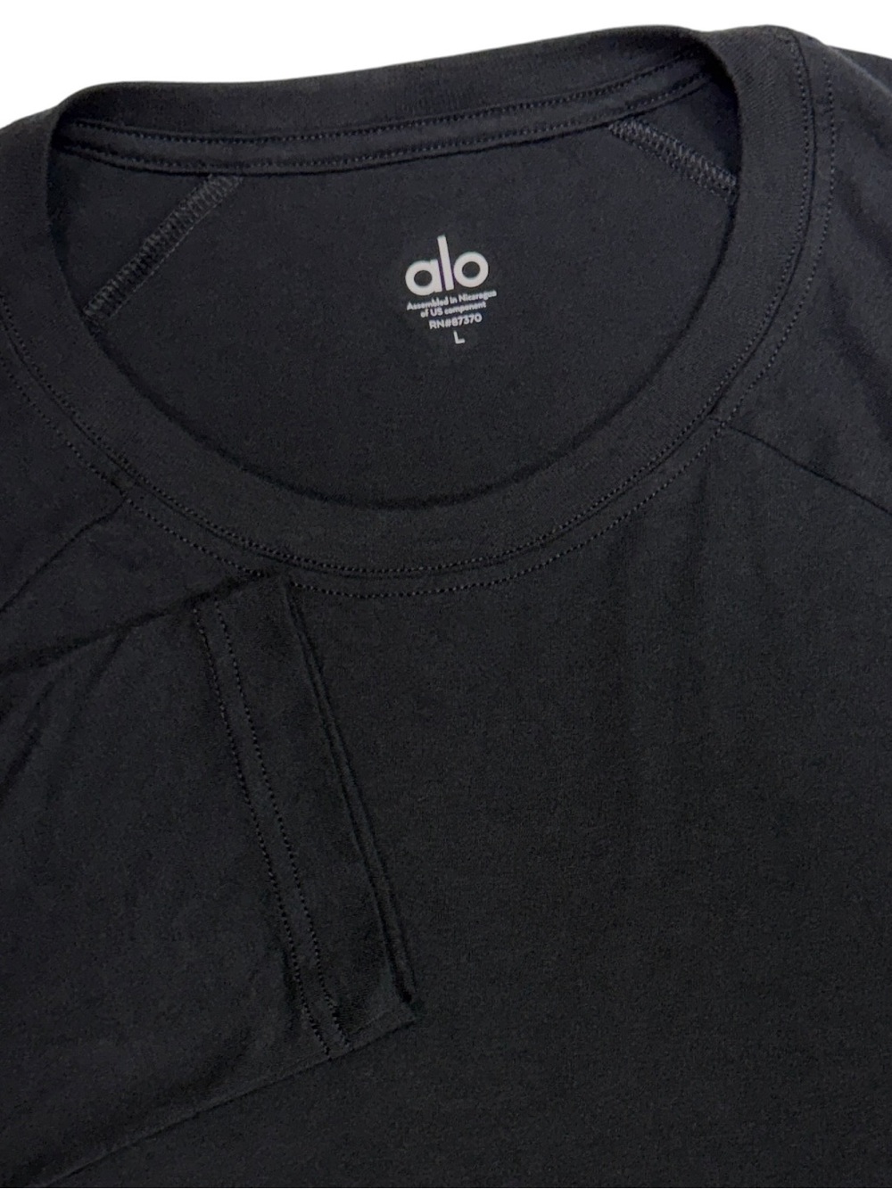 Alo Shirt Mens Large Black Triumph Long Sleeve Tee Crewneck Performance Gym Yoga